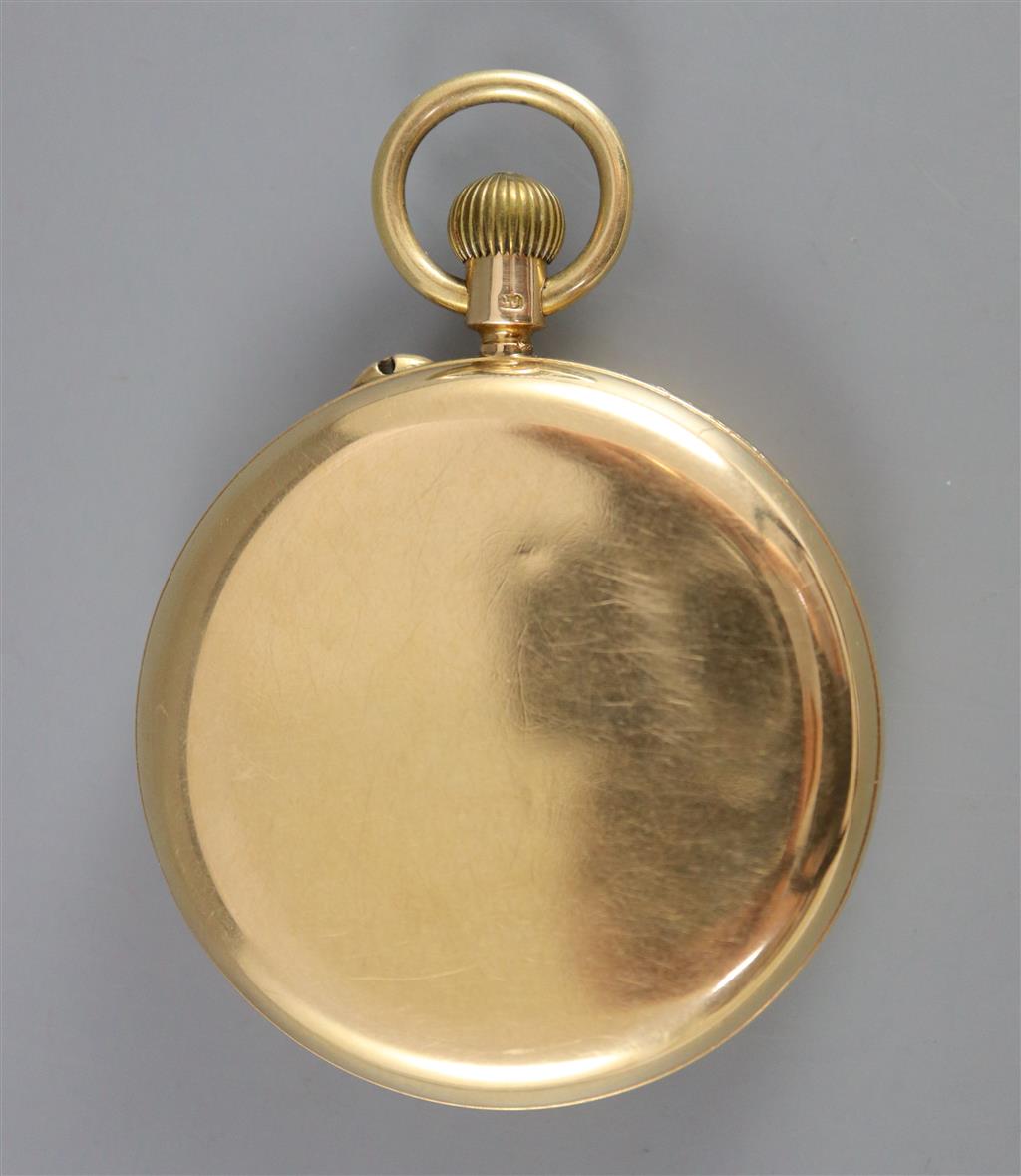 An 18ct gold open face keyless pocket watch, circa 1900, Thomas Russell & Son, No. 94430,